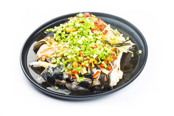 Chinese Cuisine: Steamed Silver Carp Fish Head
