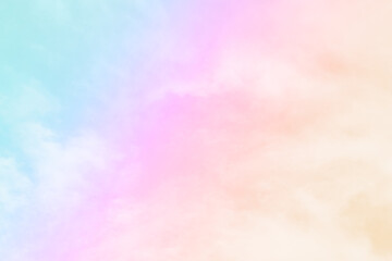 Cloud and sky with a pastel colored background and wallpaper, abstract sky background in sweet...