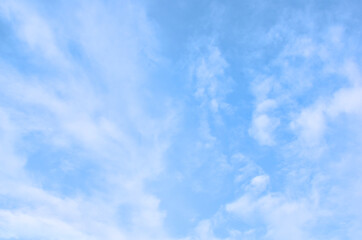 Bright Blue sky with white cloud. Beautiful sky background and wallpaper. Clear day and good weather in the morning.  