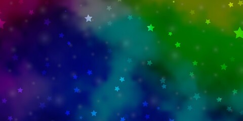 Fototapeta premium Light Multicolor vector texture with beautiful stars. Colorful illustration with abstract gradient stars. Pattern for new year ad, booklets.