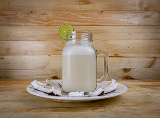 delicious coconut lemonade on the table