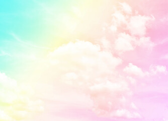 Fototapeta na wymiar Cloud and sky with a pastel colored background and wallpaper, abstract sky background in sweet color