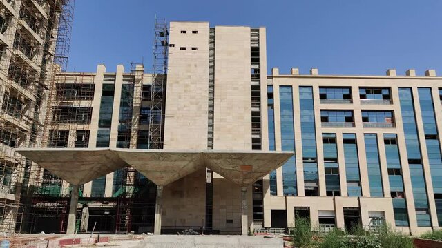Indira Gandhi Hospital, Dwarka, New Delhi, India. Under construction Delhi government hospital which is going to be open soon and can help in treating Corona Virus (Covid-19) patients