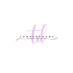 Fototapeta premium T D TD Initial handwriting and signature logo design with circle. Beautiful design handwritten logo for fashion, team, wedding, luxury logo.
