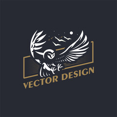 Obraz premium The owl flaps its wings 