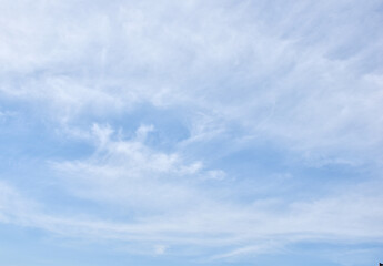 Bright Blue sky with white cloud. Beautiful sky background and wallpaper. Clear day and good weather in the morning.  