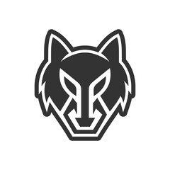 Wolf with initial R in the eye logo creative concept