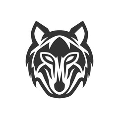 Wolf with initial R in the eye logo creative concept