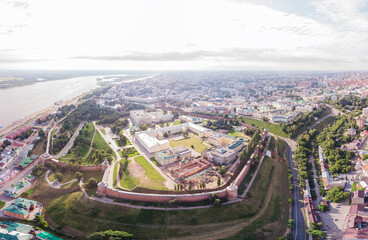 Panorama with a view of the city of Nizhny Novgorod from a height