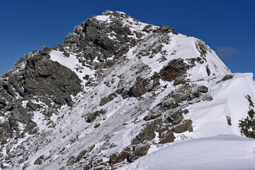 冬の北岳登山「北岳山頂直下」