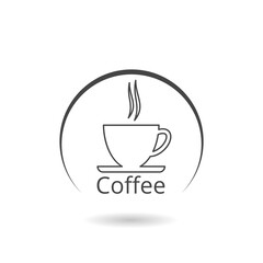 Coffee cup icon with shadow