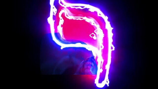 Letter "Yud" of Hebrew alphabet. Hot letter for overlay. 4k 3D rendered animation.