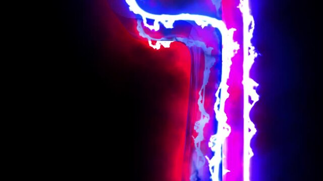 Letter Vav of Hebrew alphabet. Hot letter for overlay. 4k 3D rendered animation.