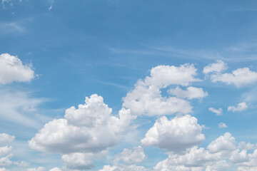 Naklejka na ściany i meble Beautiful sky and clouds in soft color.Soft cloud in the sky background blue tone.