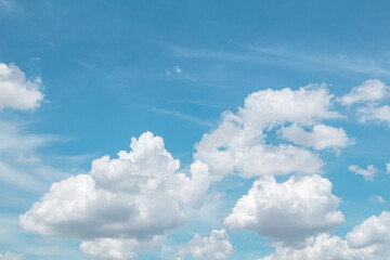 Beautiful sky and clouds in soft color.Soft  cloud in the sky background blue tone.
