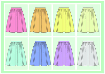 アパレル　アイテム　ギャザースカート