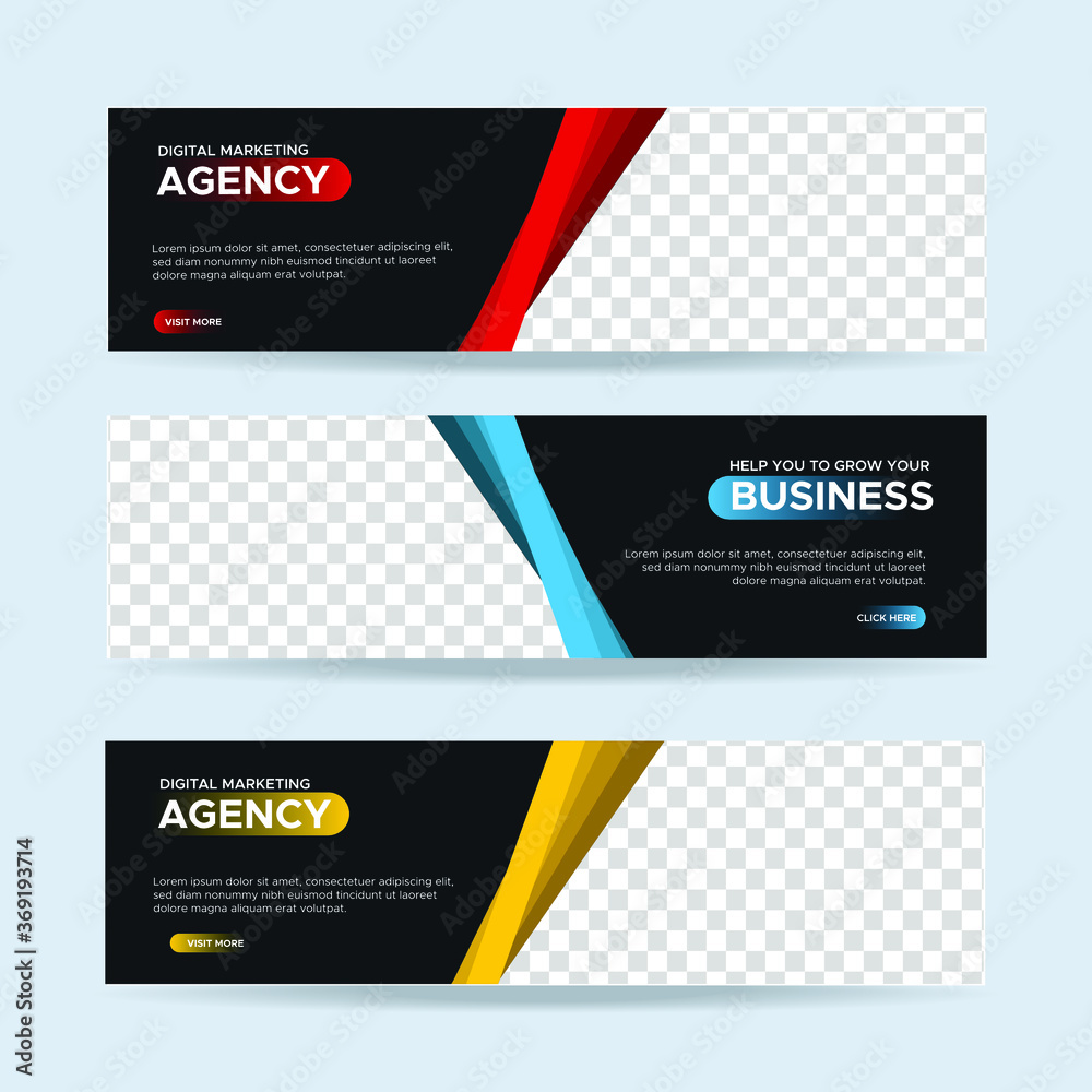 Wall mural vector abstract design banner web template. collection of horizontal business ad banner. vector illu