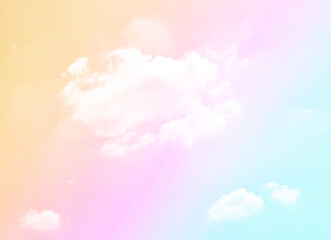 Cloud and sky with a pastel colored background and wallpaper, abstract sky background in sweet color.
