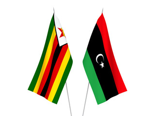 Libya and Zimbabwe flags