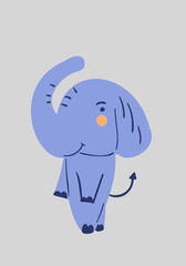 hand drawn elephant vector illustration. Perfect for kids apparel,fabric, textile, nursery decoration,wrapping paper.