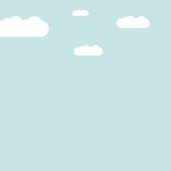 Sky blue background with clouds, vector illustration