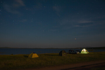 tent at night