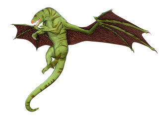 Fototapeta premium 3D Rendering Fairy Tale Dragon on White