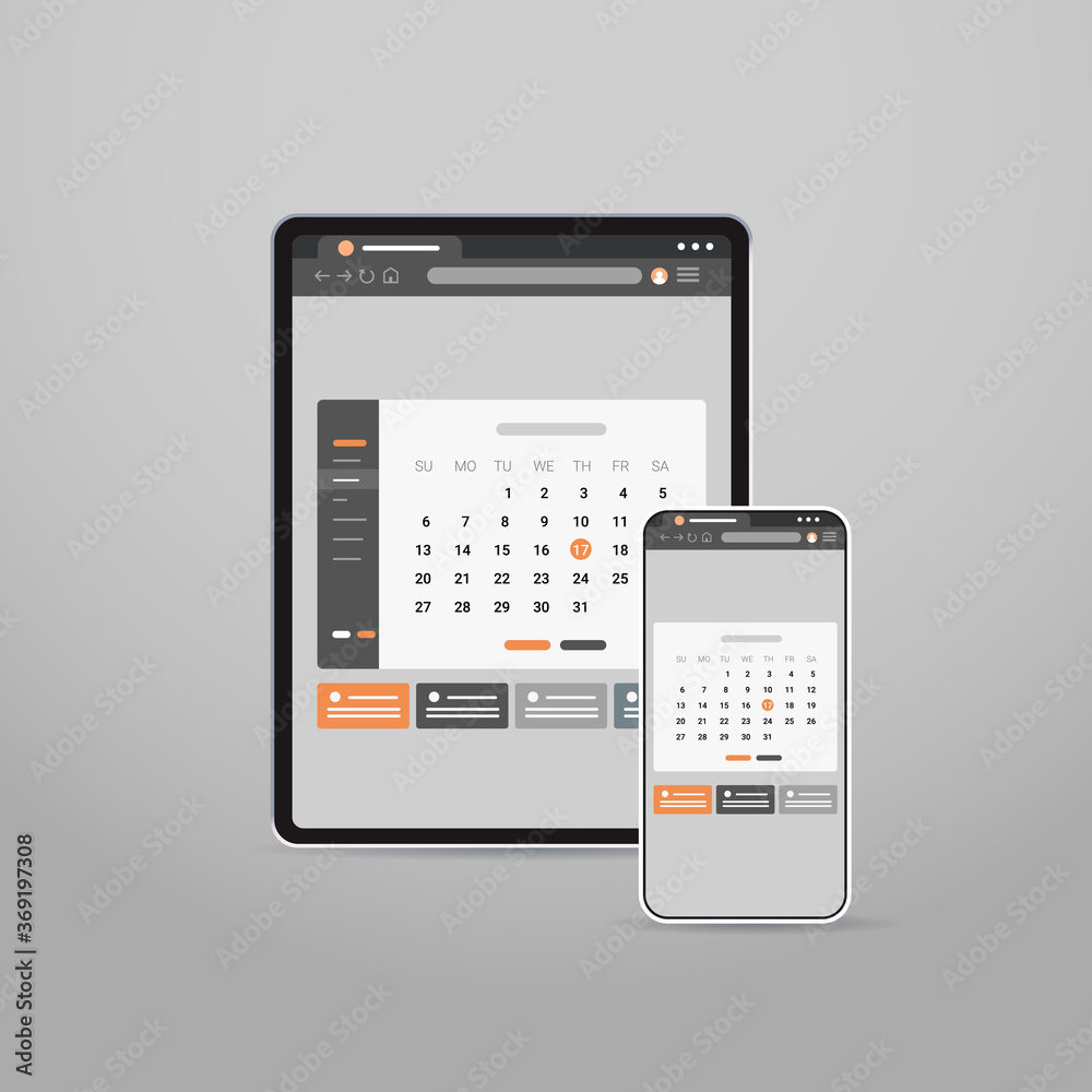 Poster tablet and smartphone screns cross platform application development adaptive user interface responsi