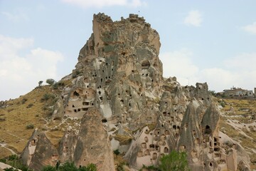 Ancient Uchisar Castle in Cappadocia, Turkey