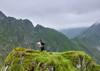 Professional nature photographer shooting in the highlands