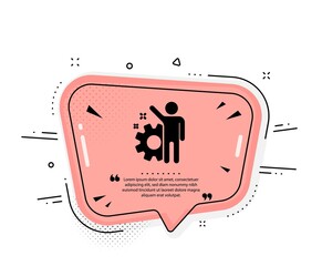 Employee icon. Quote speech bubble. Business management sign. Work or gear symbol. Quotation marks. Classic employee icon. Vector