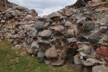 Ruins of a medieval Gothic castle in Besiekiery near Leczyca, Poland