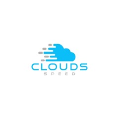 Clouds Speed Logo Design Vector