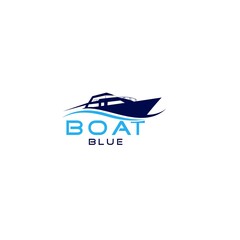 Blue Boat Logo Design Vector