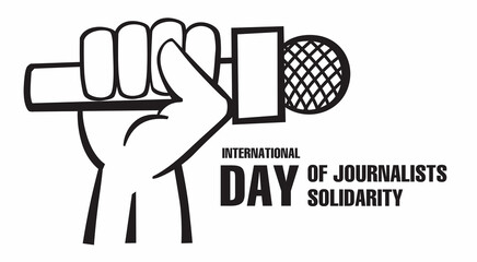 International Day of Solidarity of Journalists. Postcard poster. Vector graphics