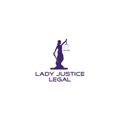 Lady Justice Legal Logo Design Vector