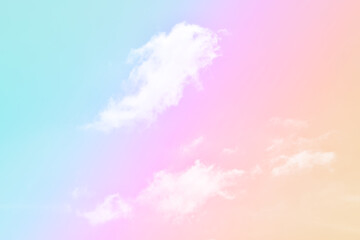 Cloud and sky with a pastel colored background and wallpaper, abstract sky background in sweet color.