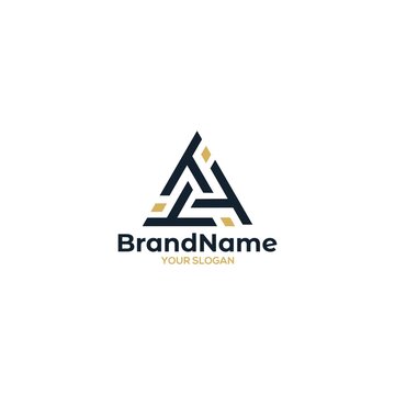 Triple T Triangle Logo Design Vector