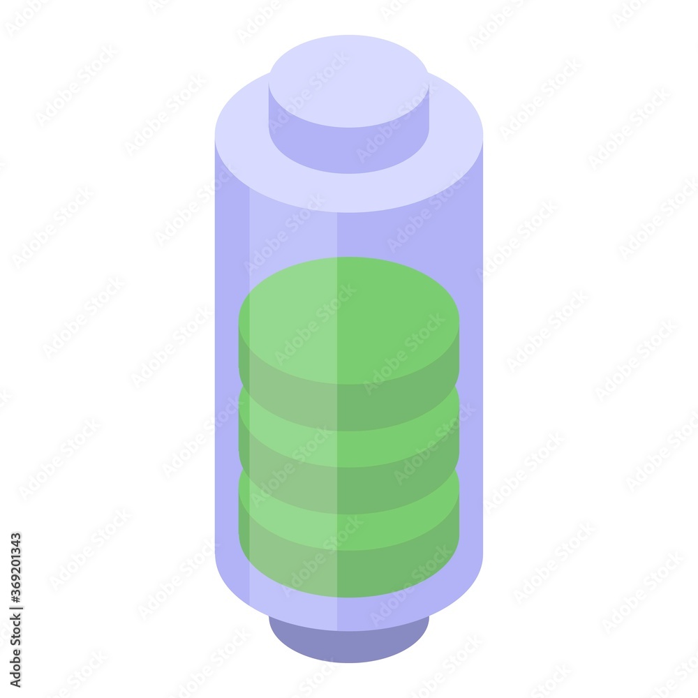 Poster battery cycle operating system icon. isometric of battery cycle operating system vector icon for web