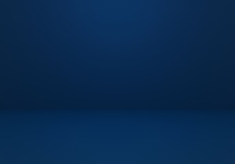 Fototapeta premium 3d rendering of empty dark blue abstract minimal concept background. Scene for advertising, cosmetic ads, showcase, presentation, website, banner, cream, fashion. Illustration. Product display