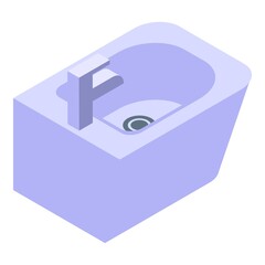 Domestic bidet icon. Isometric of domestic bidet vector icon for web design isolated on white background