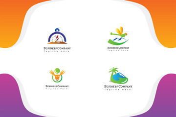 logo set adventure iconic company business