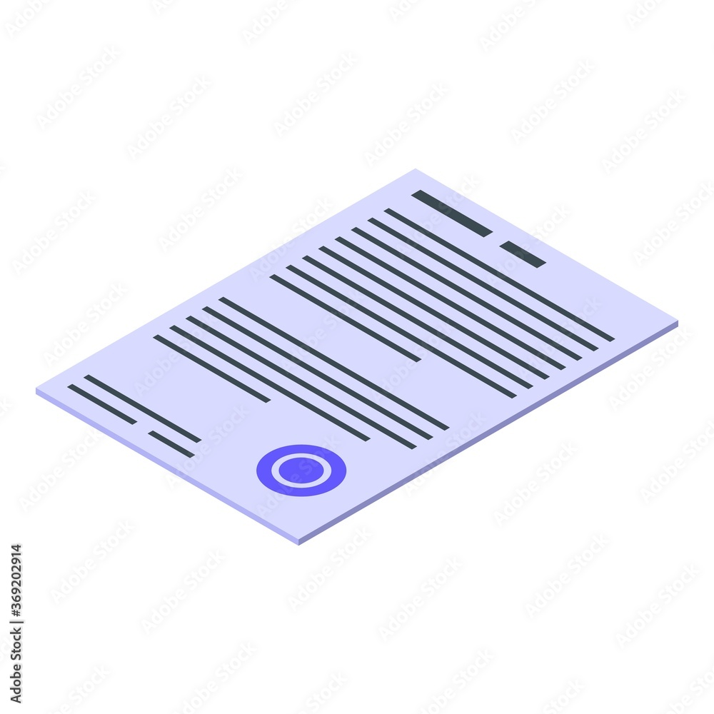 Poster paper storage document icon. isometric of paper storage document vector icon for web design isolated