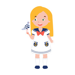 Cute girl in sailor dress