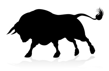 A high quality detailed bull male cow cattle animal silhouette