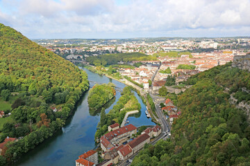 Besancon town from the citadel, France