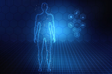 2d illustration Human Male Muscle Body