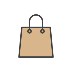 Shopping bag icon. Color vector icon.