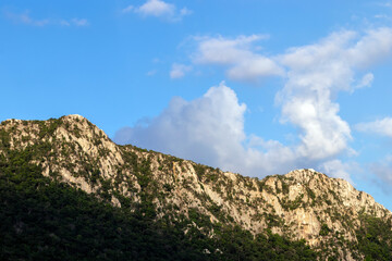 big hill, mountains range and sky view, landscape mountain, large mountain hill for background