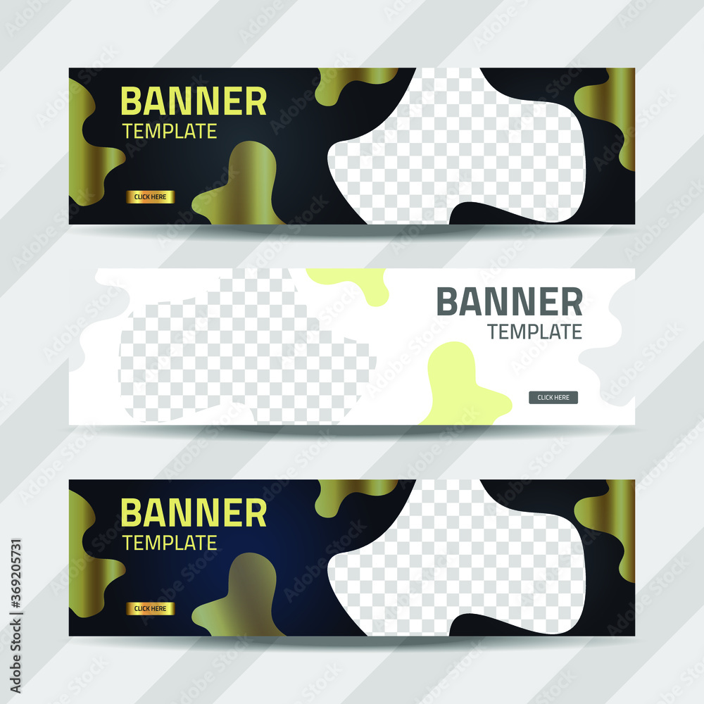 Wall mural vector abstract design banner web template. collection of horizontal business ad banner. vector illu